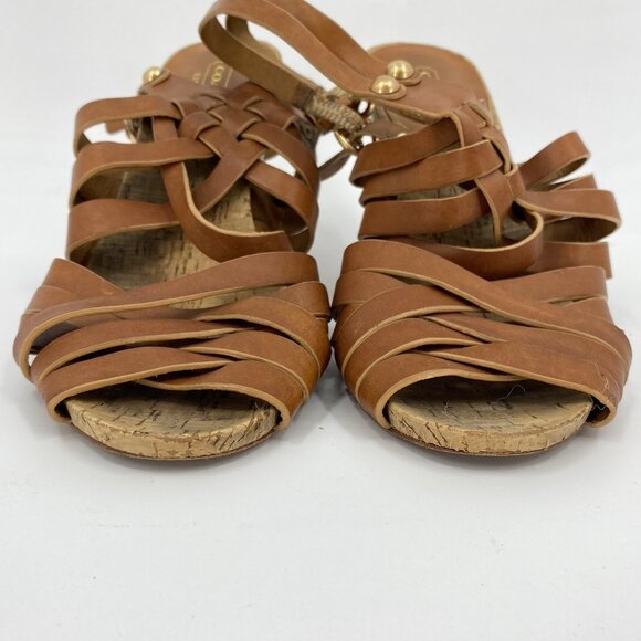 Coach Adrienn Vacchetta Strappy Brown Leather Sandals Shoes 8.5 B - Picture 7 of 10
